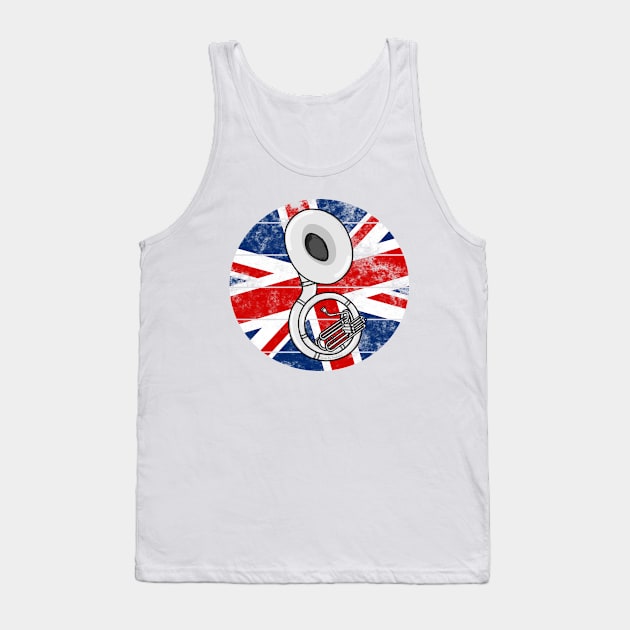 Sousaphone UK Flag Britain Sousaphonist British Musician Tank Top by doodlerob